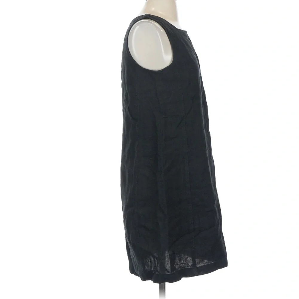 MATE the Label Organic Flax Linen Square Neck Sleeveless Mini dress Black S - Picture 4 of 7